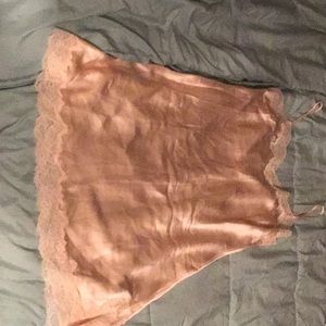 Real silk and lace. Light pink chemise.